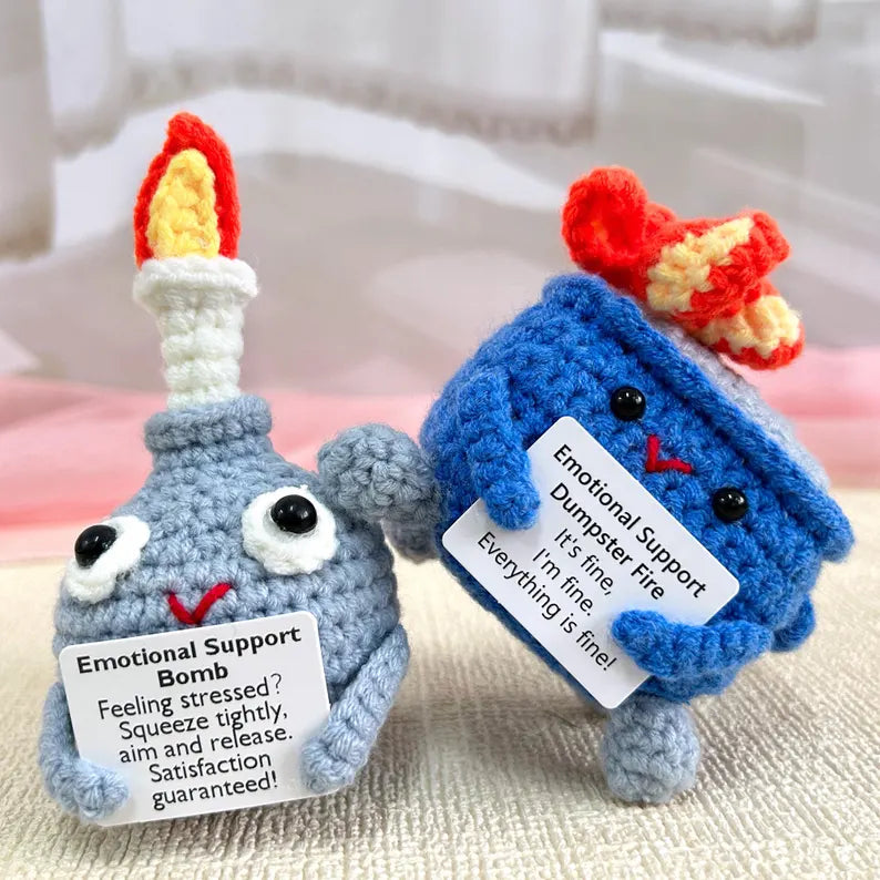 Emotional Support Dumpster Fire, Christmas Ornament, Stocking Stuffers, Crochet Dumpster Fire, Trashcan