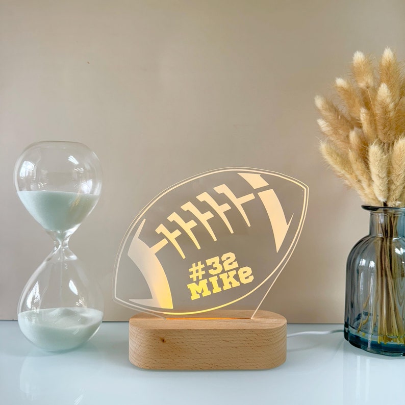 Personalized American Football Night Light - Custom LED Lamp for Players, Perfect Gift for Rugby  Fans, Unique Sports Decor