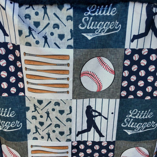 Baseball baby blanket, sports, Little slugger, ball game, toddler nursery, new baby gift