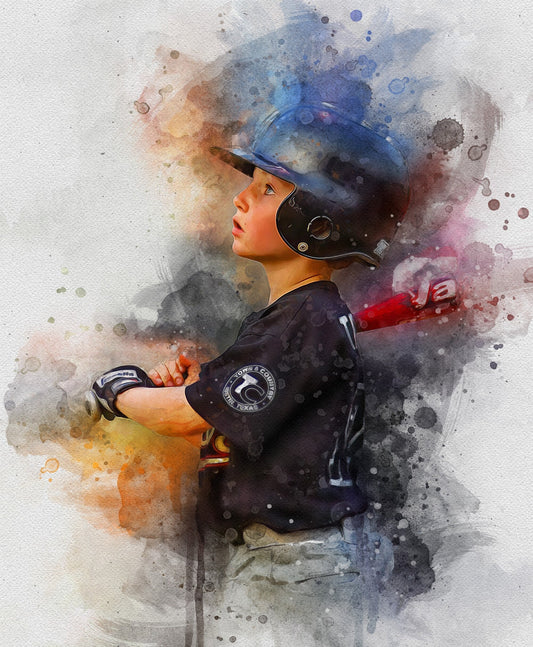 Game Day Personalized Baseball Gift Image Wall Art Painting From Photo Custom Drawing  Baseball Photography