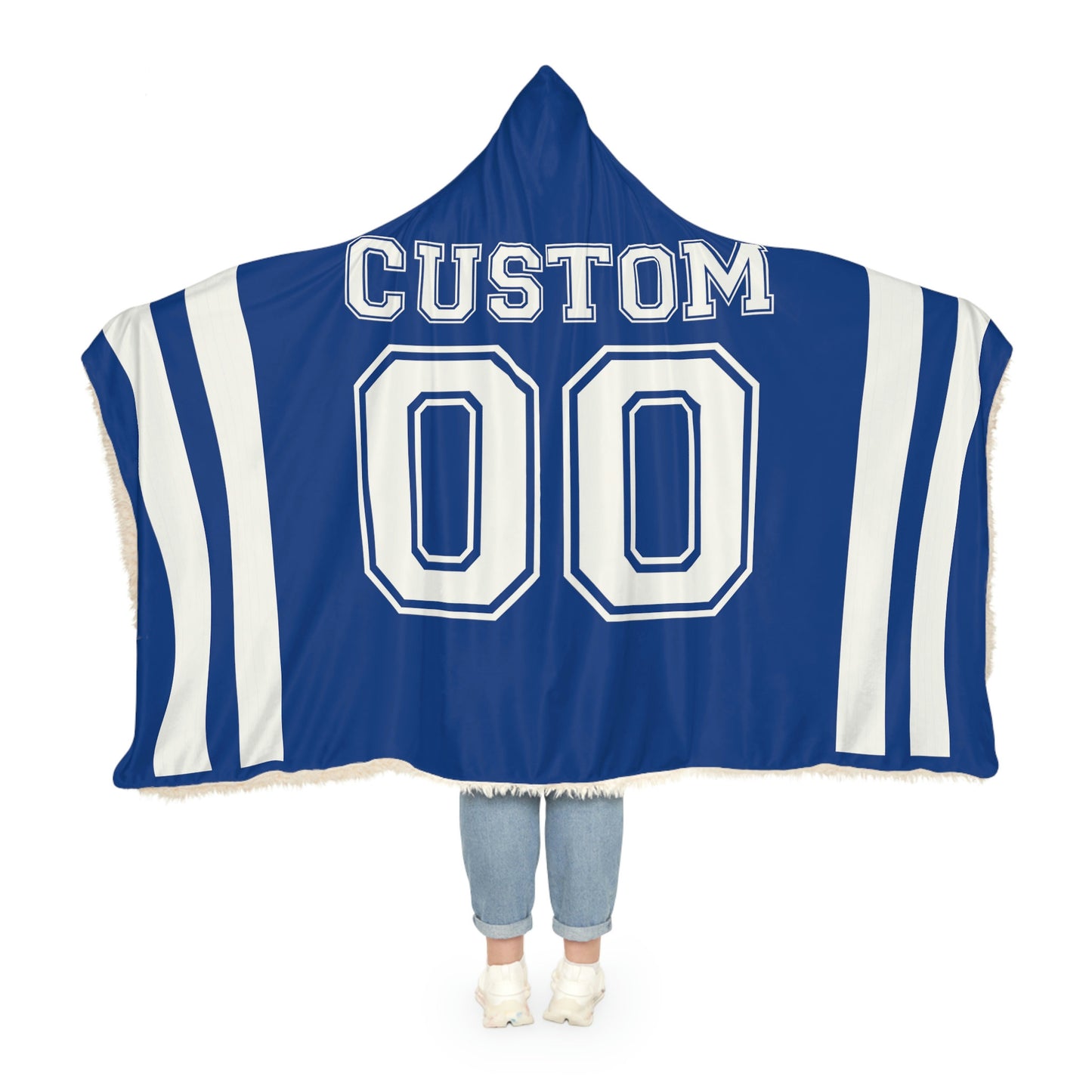 Football Jersey Hooded Blanket,Custom Football Team Wearable Blanket,For girlfriend,University Team Blanket, School Sports team Blanket