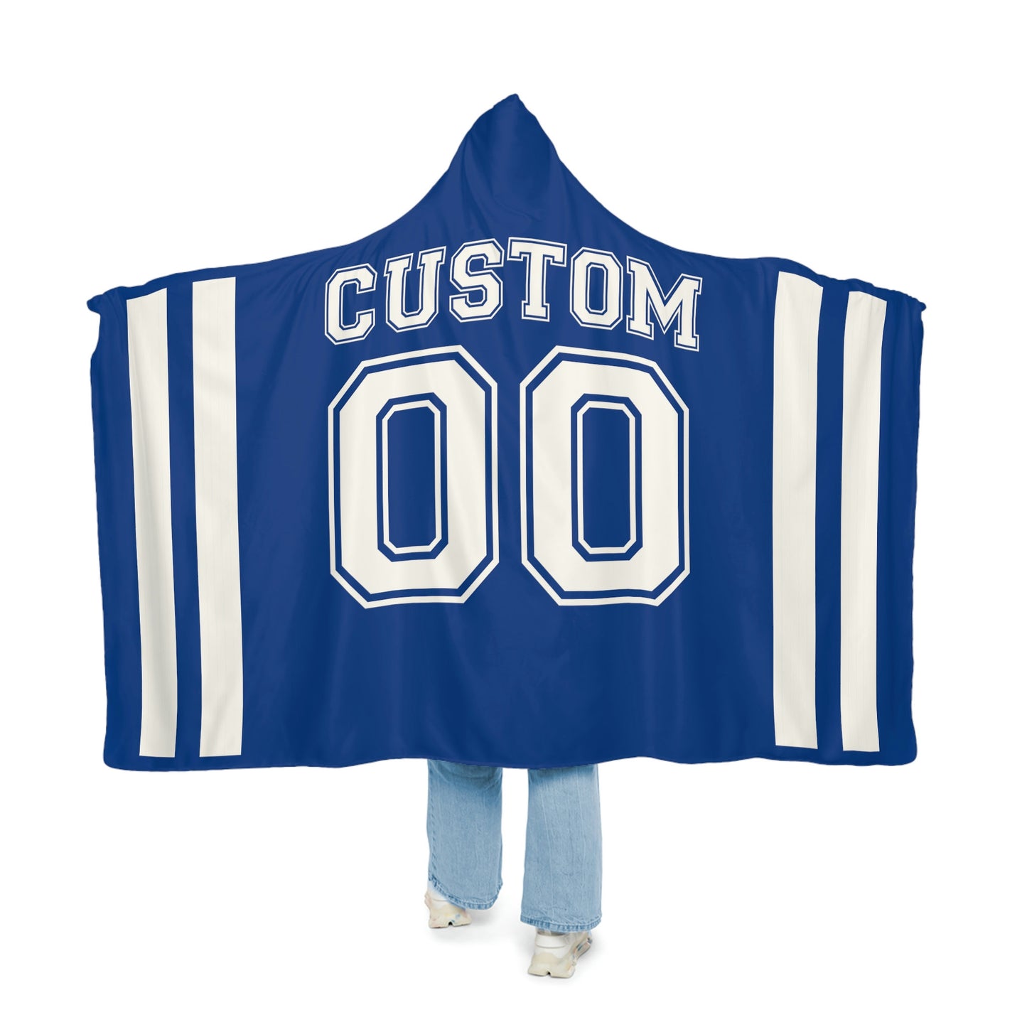 Football Jersey Hooded Blanket,Custom Football Team Wearable Blanket,For girlfriend,University Team Blanket, School Sports team Blanket