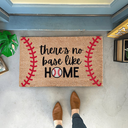 Baseball Doormat, Baseball Coach Gift, No Base Like Home, Spring Doormat