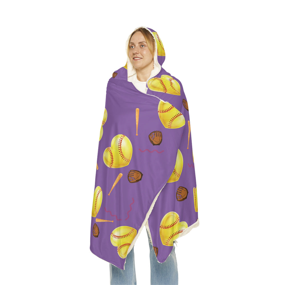 Customizable Softball Hooded Blanket - Stay Cozy and Stylish at Games! Perfect for Softball Season