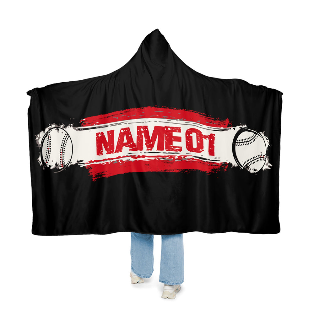 Personalized Baseball Hooded Blanket Custom Blanket Gifts