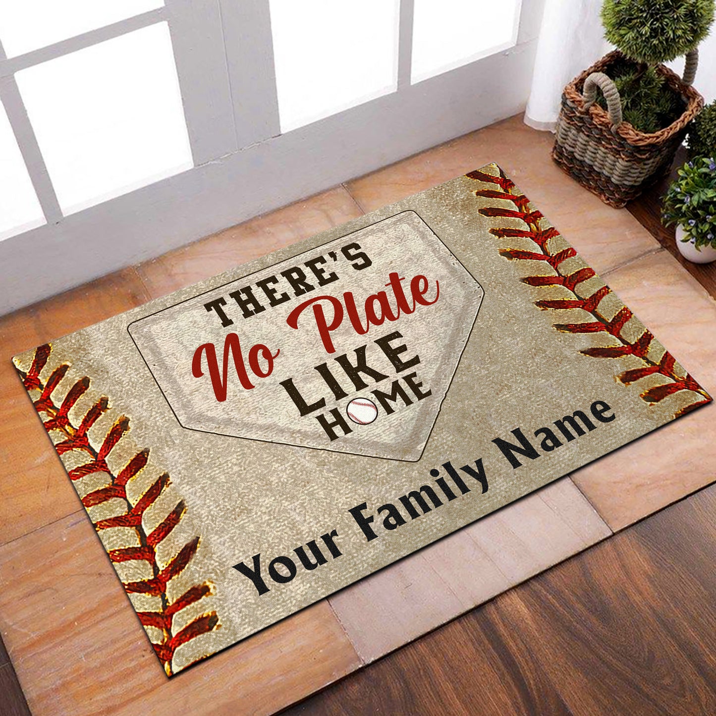 Baseball Doormat, Baseball Mat, Baseball Rug, Perfect Gift For Baseball Players Gifts