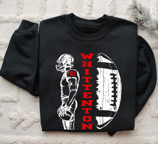 Personalized Football Sweatshirt - Adult Youth Team Name Football Player Tee - Football Cheerleader shirt