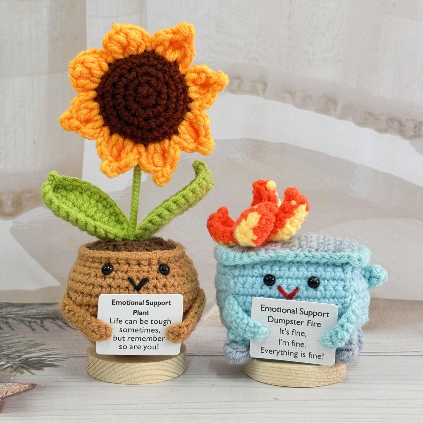 Emotional Support Dumpster Fire, Christmas Ornament, Stocking Stuffers, Crochet Dumpster Fire, Trashcan