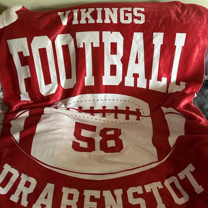 Personalized Football Blanket, Custom Football Gift for Husband Football Team SoftThrow Blankets