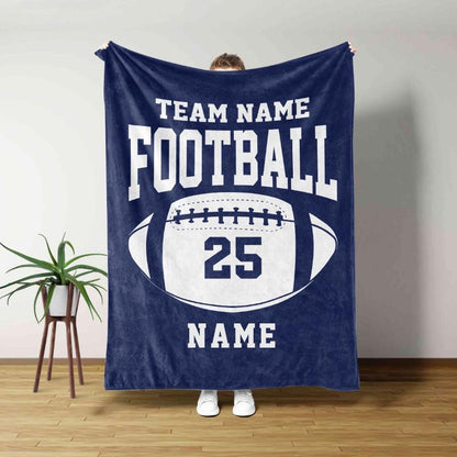 Personalized Football Blanket, Custom Football Gift for Husband Football Team SoftThrow Blankets