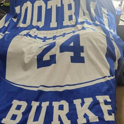 Personalized Football Blanket, Custom Football Gift for Husband Football Team SoftThrow Blankets