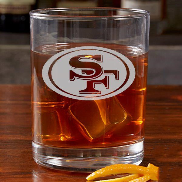 NFL San Francisco 49ers Engraved Old Fashioned Whiskey Glass, Gifts for Him, Football Gift, Father's Day Gifts