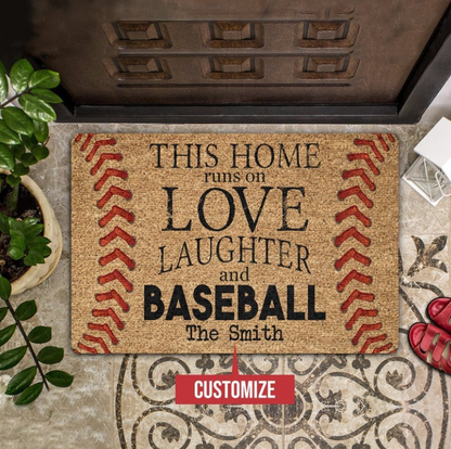 Custom Baseball House Doormat