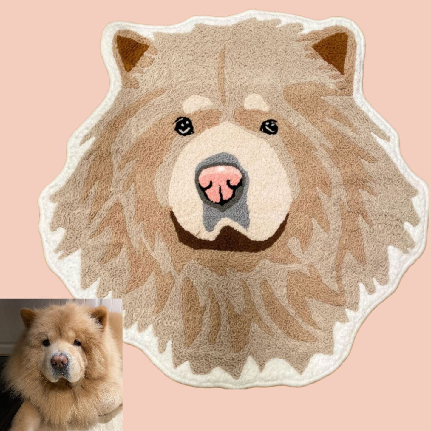 Custom Pet Portrait Rug - Personalized Cartoon Pet Rug, Animals, Dog, Cat, Handmade Custom Tufted Rug, Pet Portrait, Machine Washable, Gift