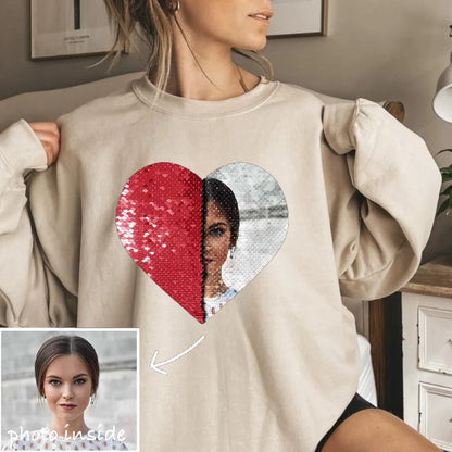 Custom Photo Flip Sequin Sweatshirt