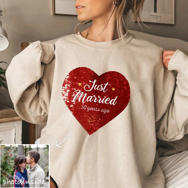 Custom Photo Flip Sequin Sweatshirt