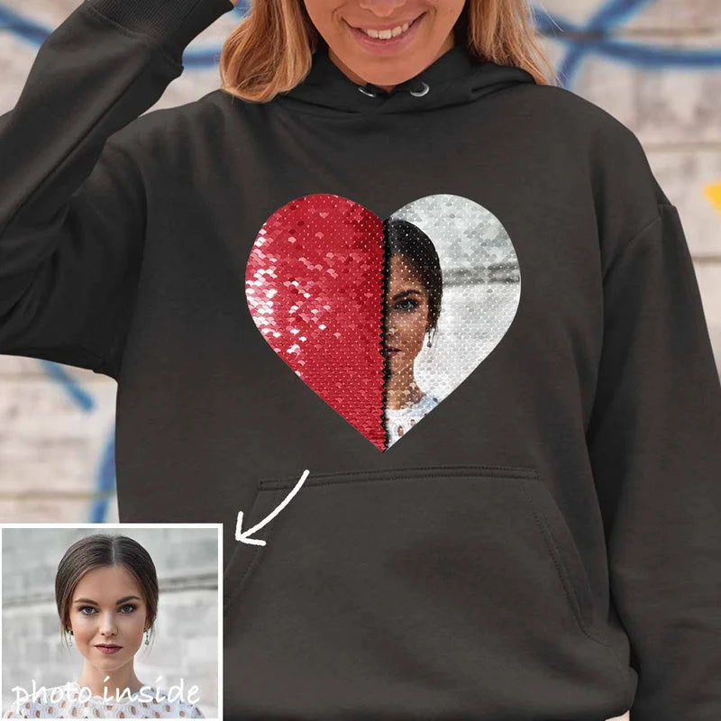 Custom Family Photo Flip Sequin Sweatshirt